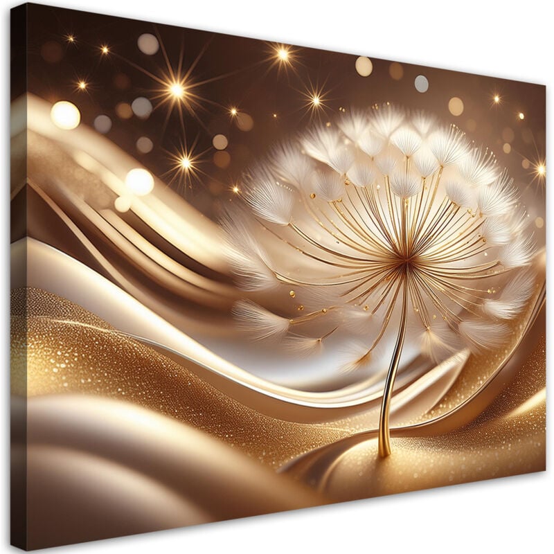 foto del prodotto quadro su tela, fiori glamour oro 60x40