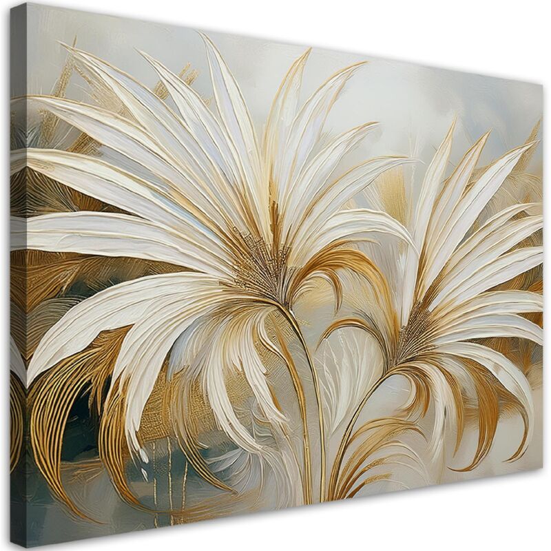 foto del prodotto quadro su tela, foglie tropicali botanica - 100x70