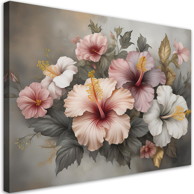 foto del prodotto quadro su tela, natura fiore rosa 60x40