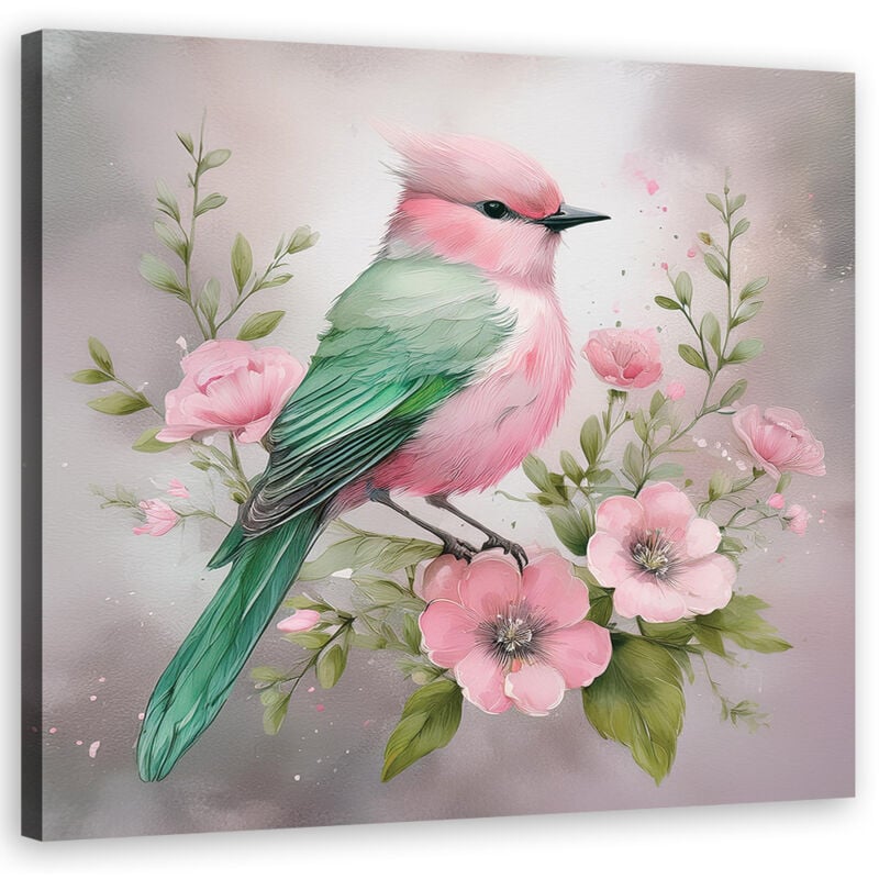 foto del prodotto quadro su tela, uccello animali shabby chic 30x30