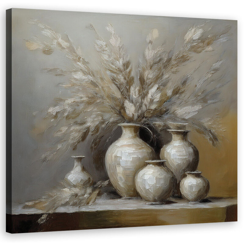foto del prodotto quadro su tela, vaso di fiori natura morta 40x40