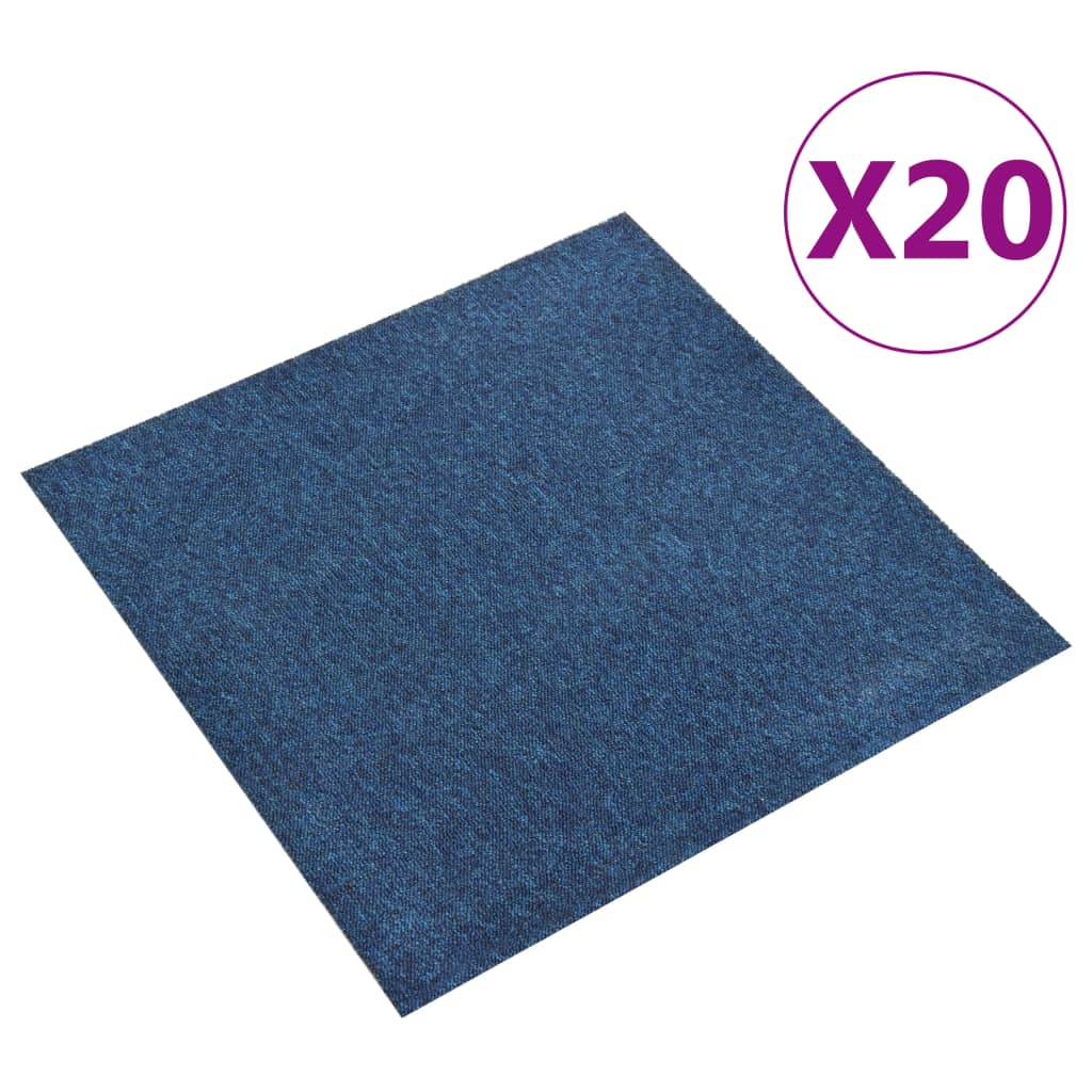 foto del prodotto quadrotte di moquette 20 pz 5 m 50x50 cm blu scuro vidaxl