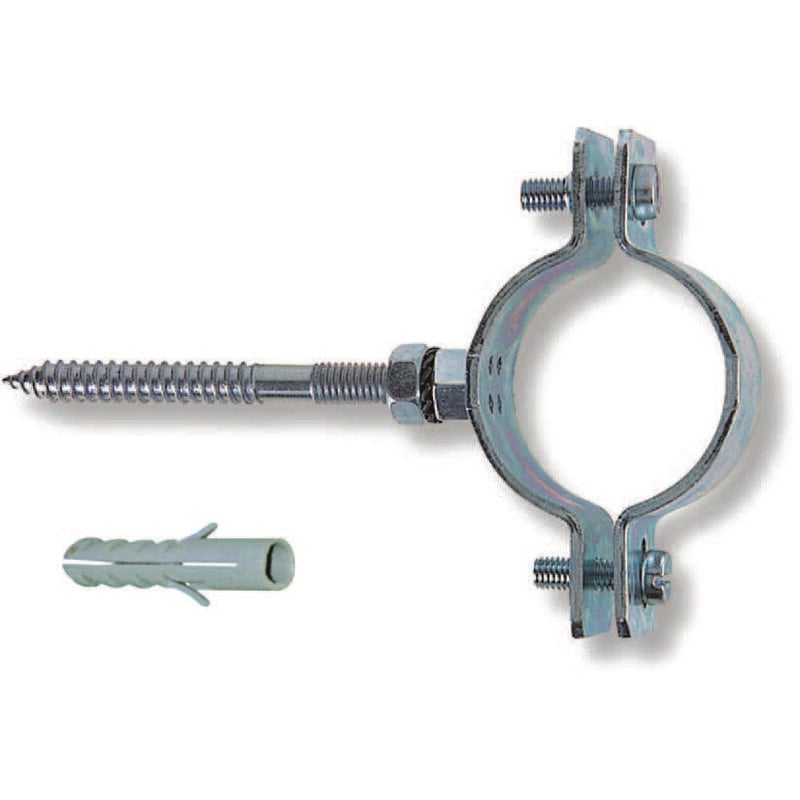 foto del prodotto quality collari pesanti in acciaio zincato per tubi 1 2 p tubi mm.20 25 tassello mm.10