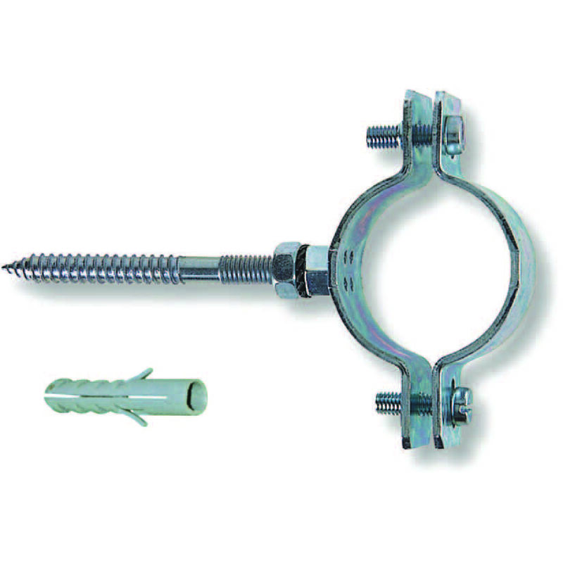 foto del prodotto quality collari pesanti in acciaio zincato per tubi 3 4 p tubi mm.26 30 tassello mm.10