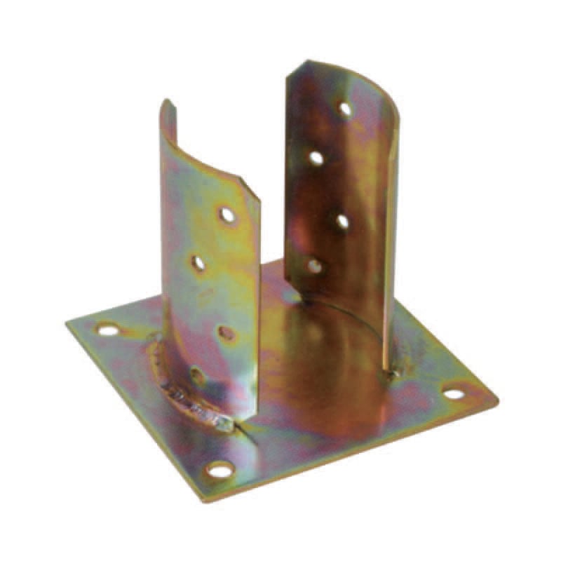 foto del prodotto quality supporto a pavimento con piastra per palo tondo base mm.150x150 per trave mm.100