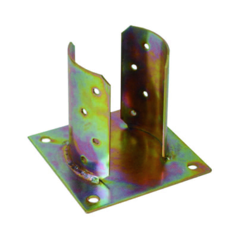 foto del prodotto quality supporto a pavimento con piastra per palo tondo base mm.150x150 per trave mm.80x130h.