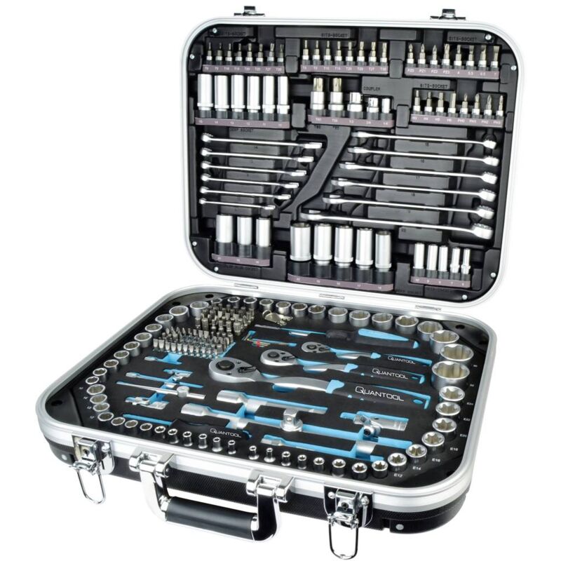 foto del prodotto quantool kit di chiavi a bussola 1 4, 1 2, 3 8 226 parti q25000 br der mannesmann