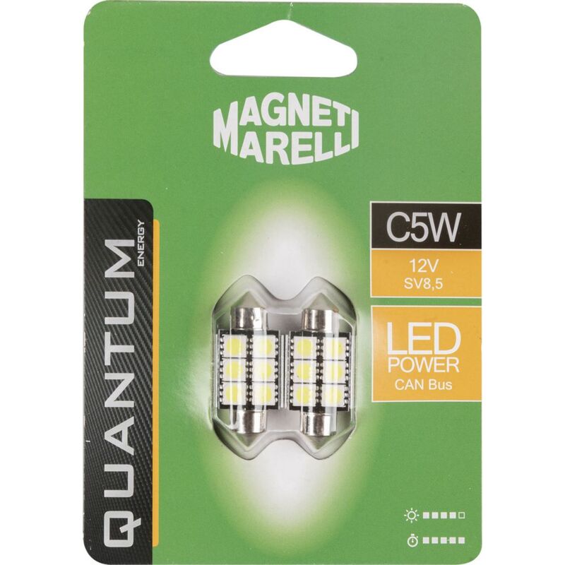 foto del prodotto quantum energy magneti marelli c5w coppia di lampadine auto led 6smd 12v attacco sv8,5