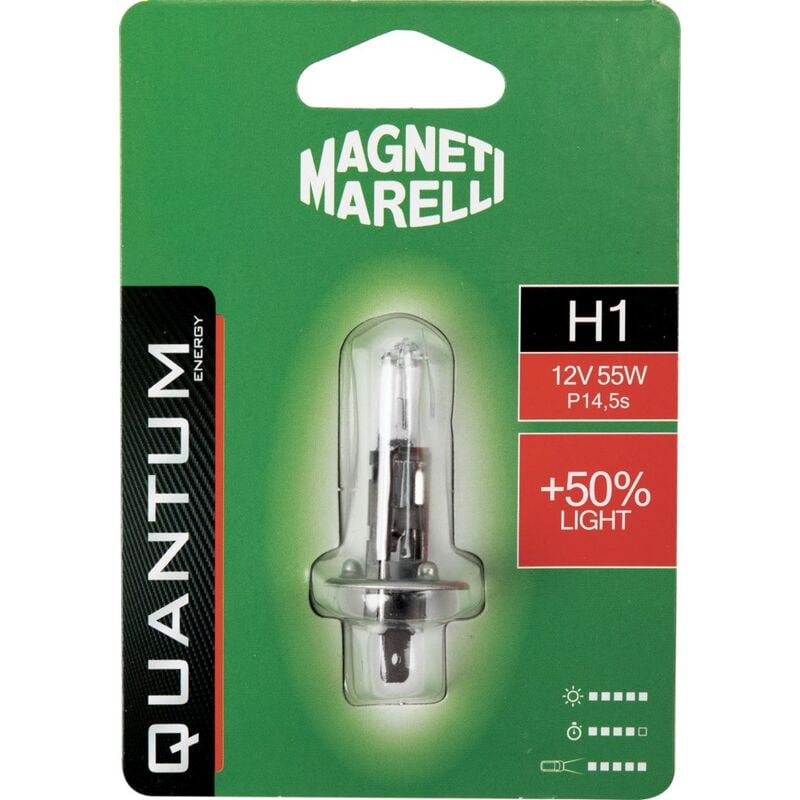foto del prodotto quantum energy magneti marelli h1 lampadina singola auto 50 light 12v 55w attacco p14,5s