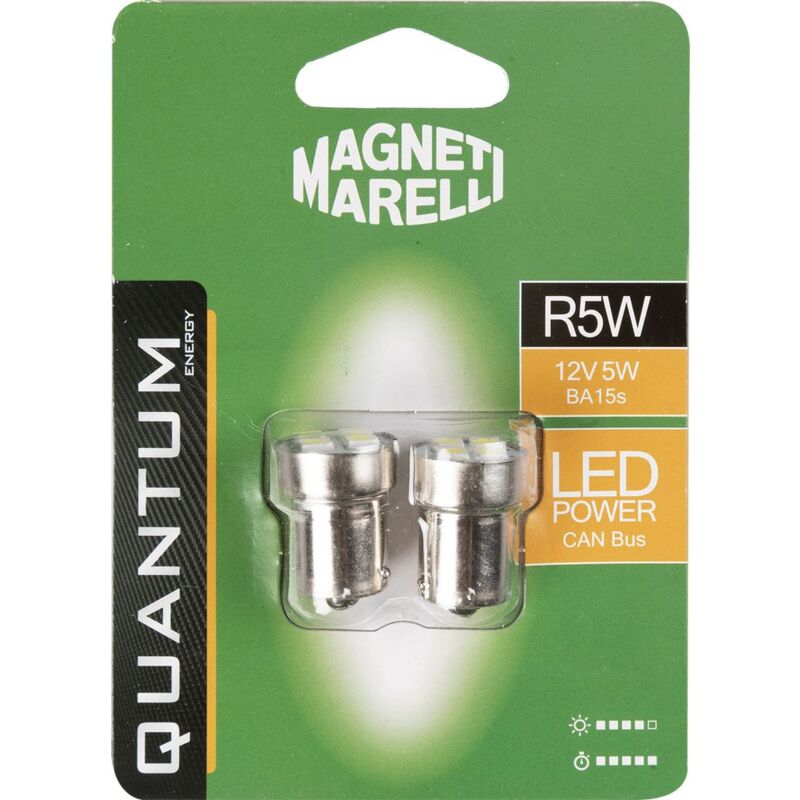 foto del prodotto quantum energy magneti marelli r5w coppia di lampadine auto led 4smd 12v attacco ba9s