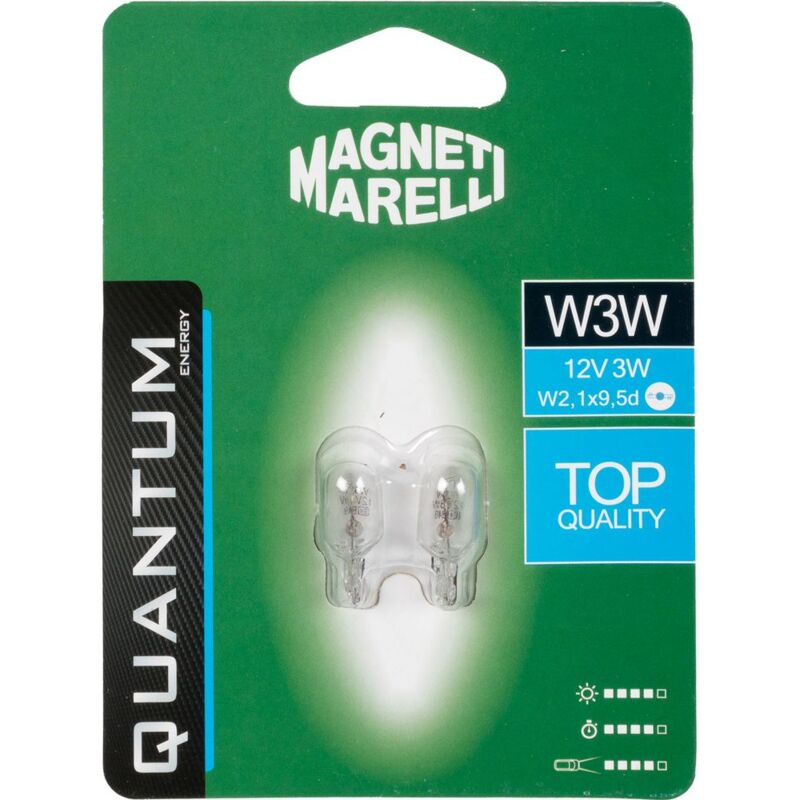 foto del prodotto quantum energy magneti marelli w3w coppia lampadine auto vetro 12v 3w attacco w2,1x9,5d