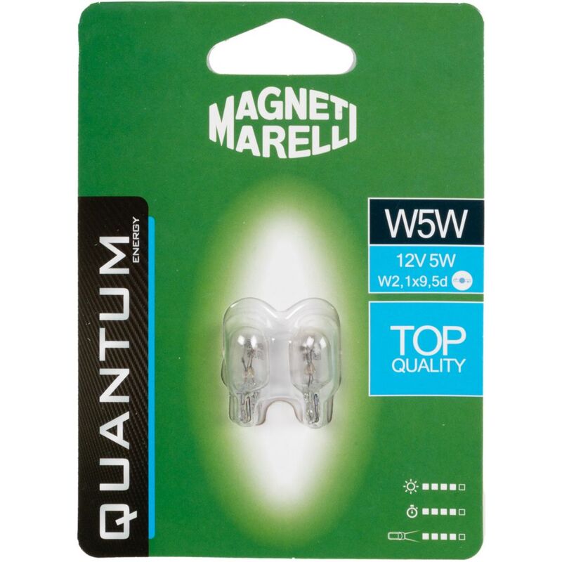 foto del prodotto quantum energy magneti marelli w5w coppia lampadine auto vetro 12v 5w attacco w2,1x9,5d