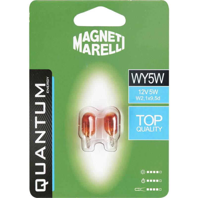 foto del prodotto quantum energy magneti marelli wy5w coppia lampadine auto vetro 12v 5w attacco w2,1x9,5d