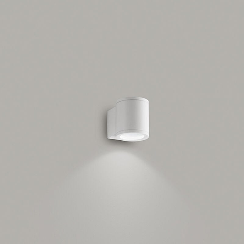 foto del prodotto quarondo applique alluminio tondo colore bianco per esterni attacco gu10