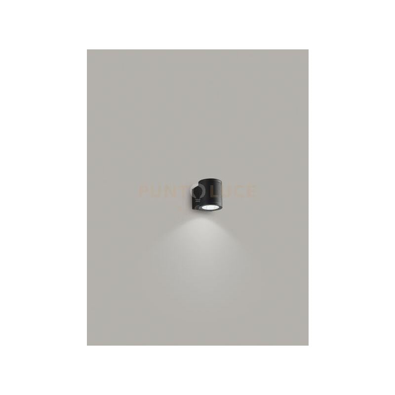 foto del prodotto quarondo applique alluminio tondo colore grafite per esterni attacco gu10