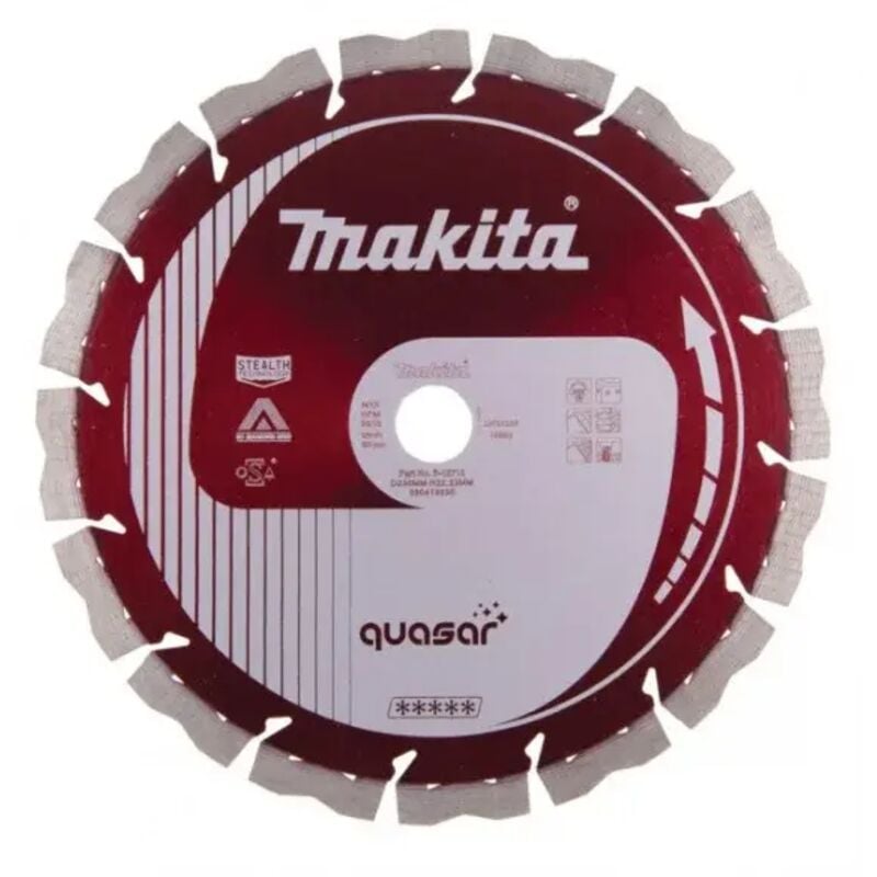 foto del prodotto quasar stealth disco diamantato silenziato universale a umido e secco 350x25,4 mm makita