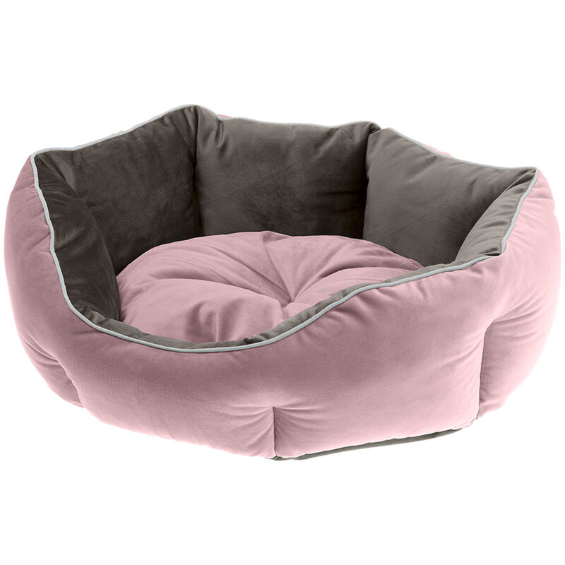 foto del prodotto queen soffice divanetto in tessuto per cani e gatti. vari colori e misure.. variante 45 misure 44 x 40 x h 16 cm rosa ferplast