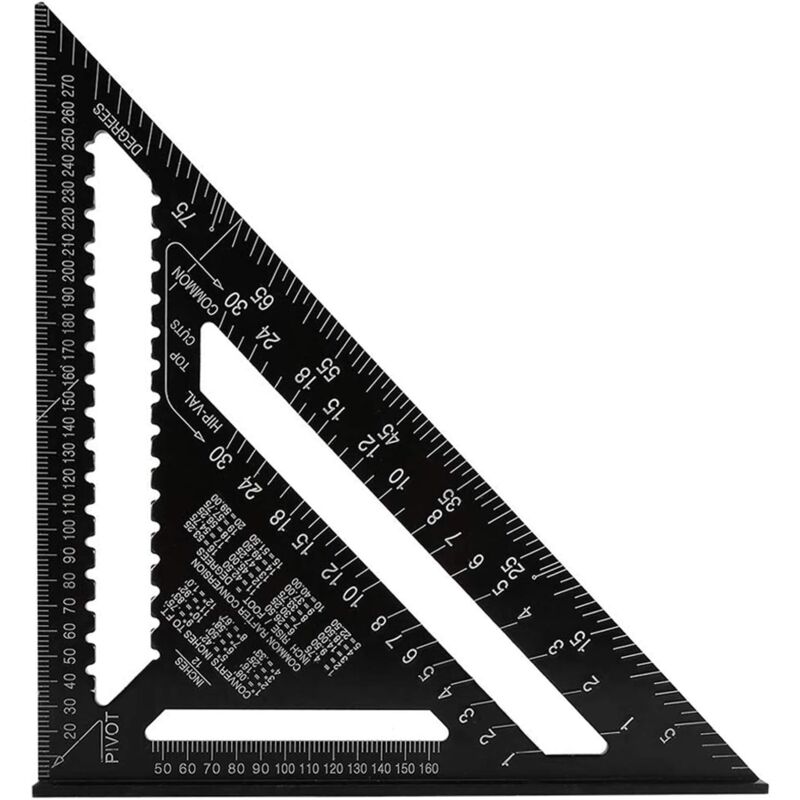 foto del prodotto querre triangle metrique professionnel, 30cm 300mm querre de charpentier haute pr cision, règle d'angle menuiserie en alliage d'aluminium outil de