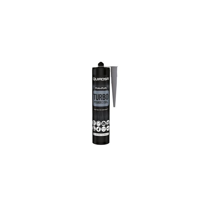 foto del prodotto quiadsa adesivo polimerico elastico ad azione rapida fija plus turbo per interni ed esterni, grigio 290ml 