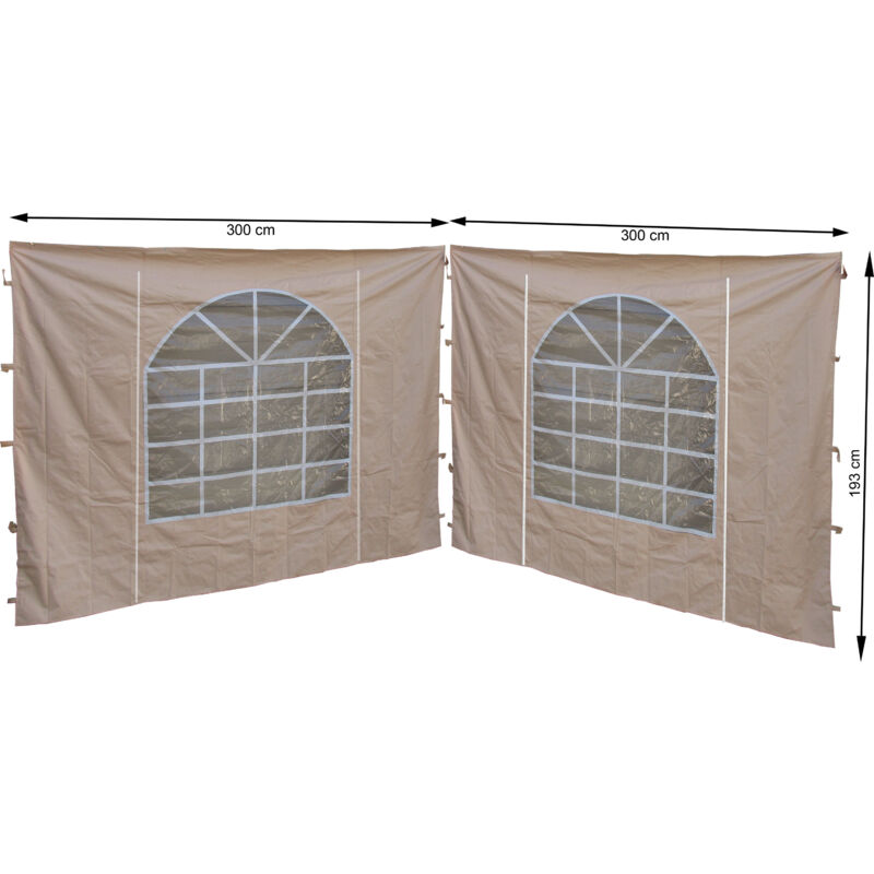 foto del prodotto quick star 2 pannelli laterali con finestra in pvc e cerniera 300x193cm beige