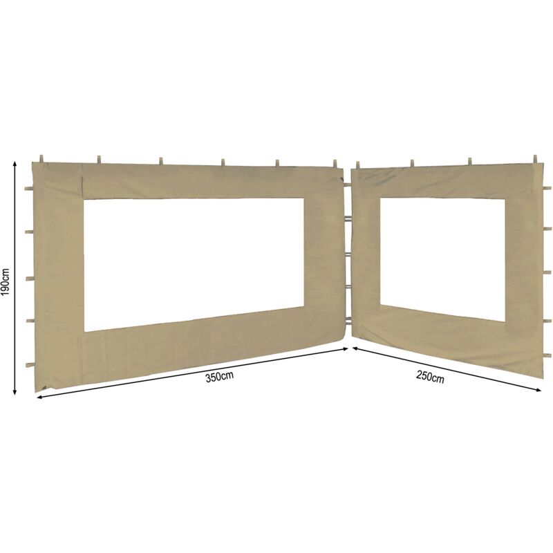foto del prodotto quick-star - 2 seitenteile 250x190cm 350x190cm für gartenpavillon antik pavillon partyzelt 3x4m sand