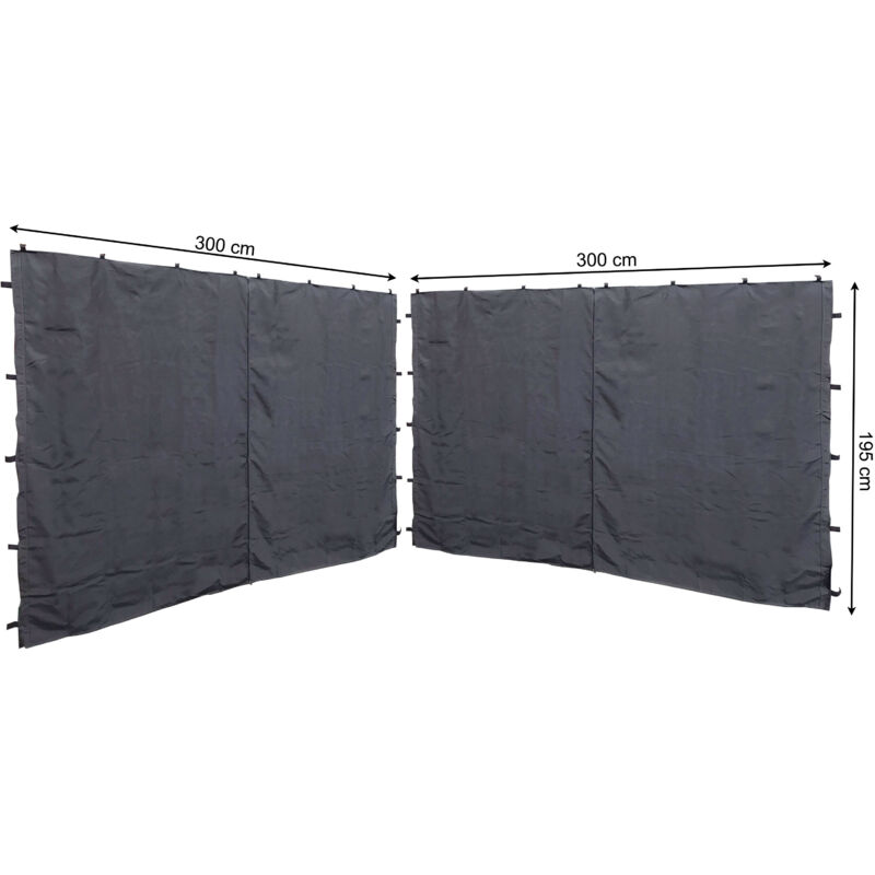 foto del prodotto quick star 2 seitenteile mit rv 300x195cm anthrazit f r rank pavillon 3x3m seitenwand ral 7012