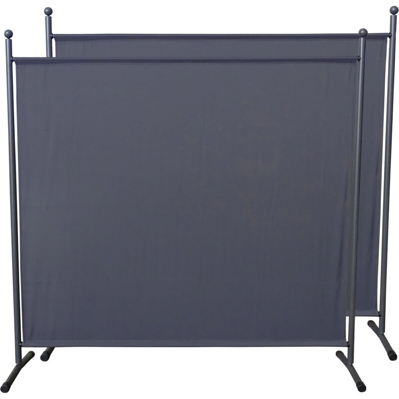 foto del prodotto quick star 2 st ck paravent 180 x 178 cm stoff raumteiler gro stellwand trennwand balkon sichtschutz grau
