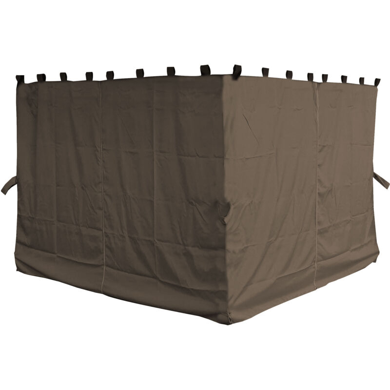foto del prodotto quick star 4 pannelli laterali con cerniera 300x195cm marrone grigio per gazebo 3x4m