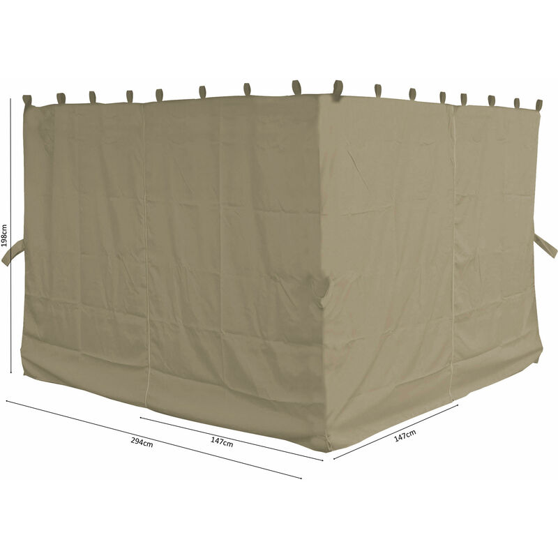 foto del prodotto quick star 4 seitenteile f r flachdachpergola firenze sand