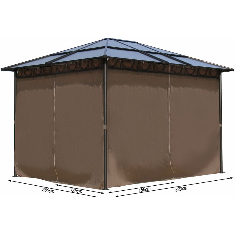 foto del prodotto quick star 4 seitenteile f r hardtop pavillon 3x3,6m seitenwandset sichtschutz vorh nge