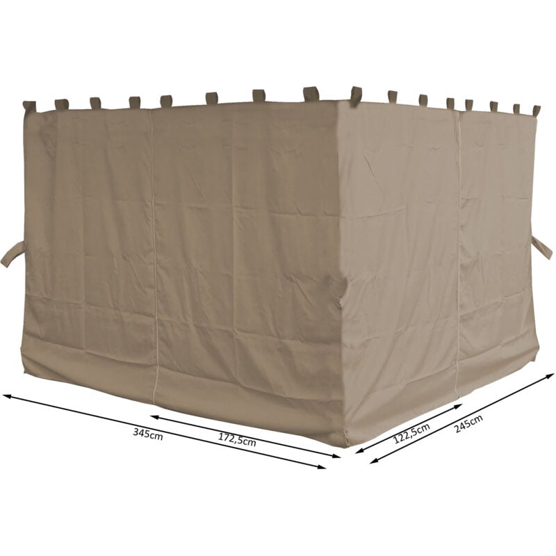 foto del prodotto quick star 4 seitenteile f r pavillon paris 3x4m seitenwand sand