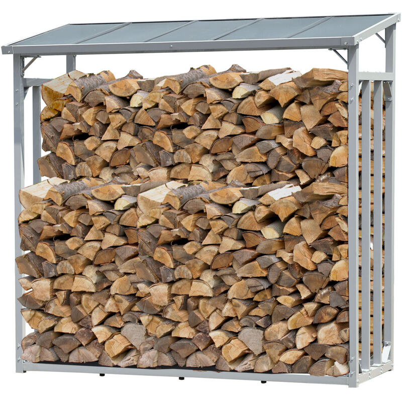 foto del prodotto quick star aluminium kaminholzregal xxl 185 x 70 x 185 cm garten kaminholzunterstand 2,3 m kaminholzlager stapelhilfe aussen