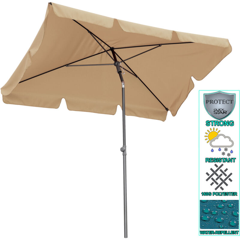 foto del prodotto quick star balkon sonnenschirm 200x125cm balkonschirm rechteckig knickbar sand gartenschirm uv 50