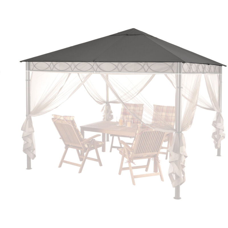 foto del prodotto quick star ersatzdach 3x3m stil pavillon grau ral 7012