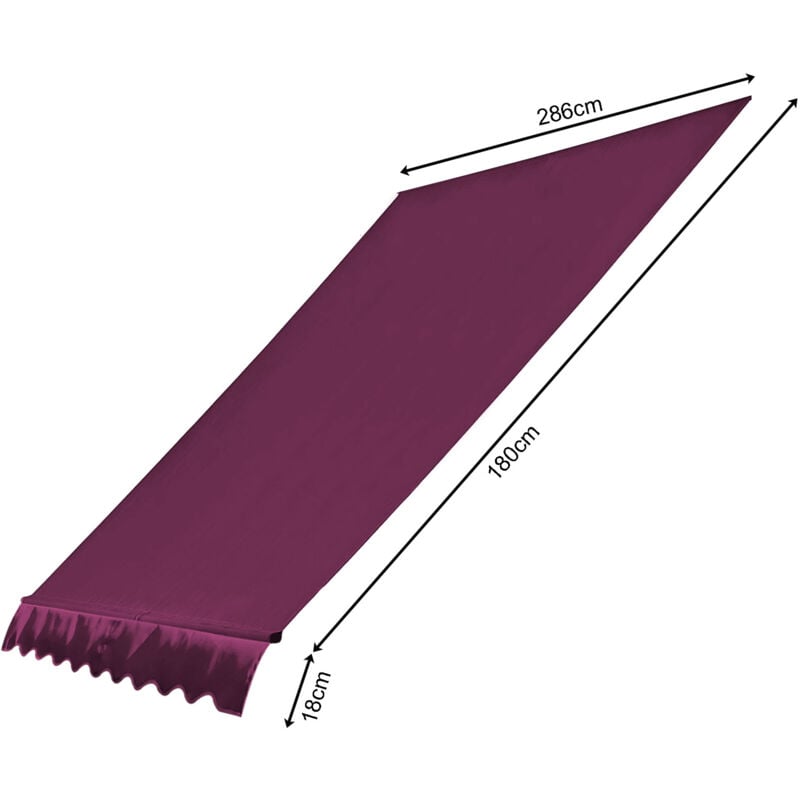 foto del prodotto quick star ersatzdach f r klemmmarkise 300x130cm bordeaux balkon sonnensegel ersatzbezug