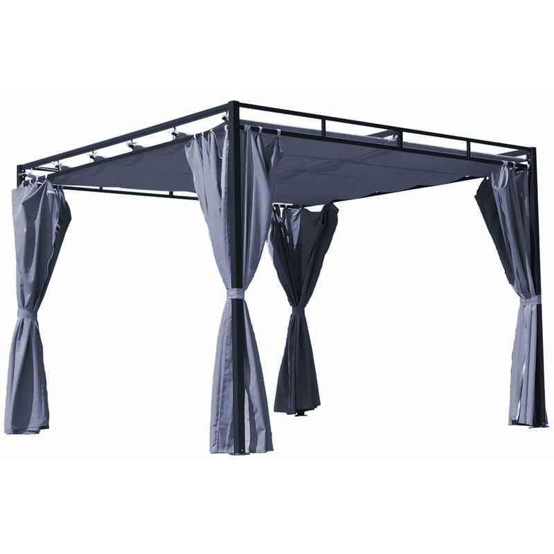 foto del prodotto quick-star - ersatzdach flachdach pergola firenze 3x3 meter grau pavillon ersatzbezug