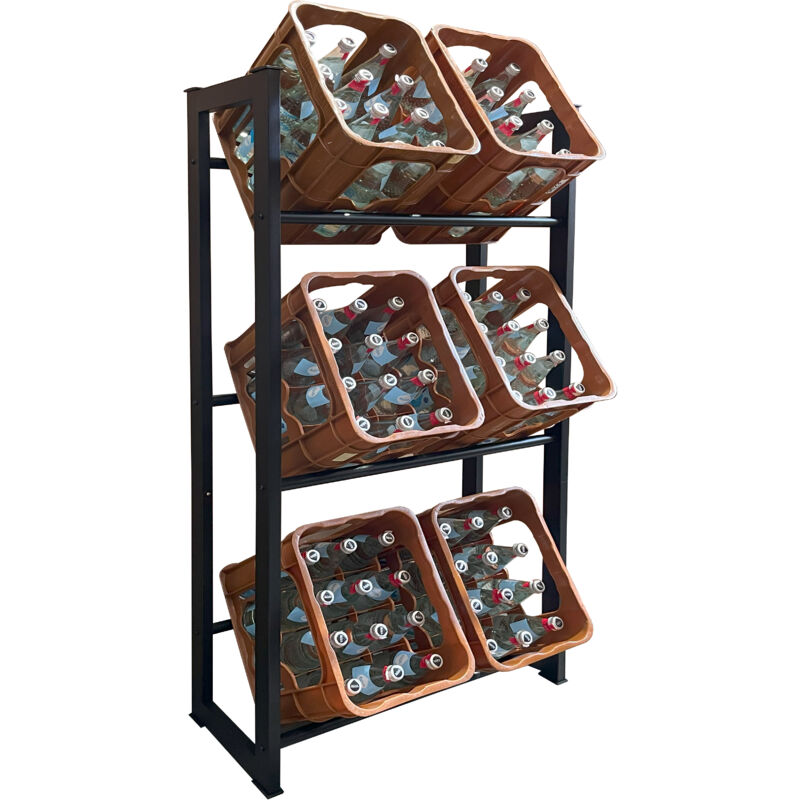 foto del prodotto quick star getr nkekistenregal 71x30x140cm f r 6 k sten getr nkekistenhalter standregal