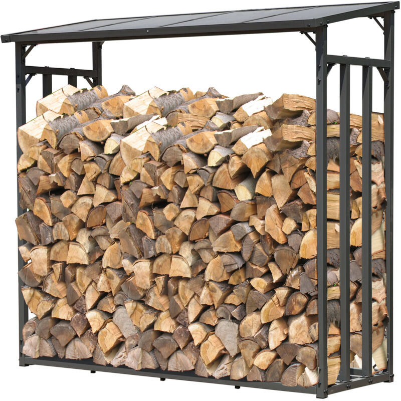 foto del prodotto quick star metall kaminholzregal anthrazit 143 x 70 x 145 cm garten kaminholzunterstand 1,4 m 2 srm kaminholzlager stapelhilfe aussen