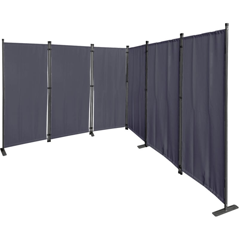 foto del prodotto quick star paravent 6 teilig 340x165cm stoff raumteiler trennwand balkon sichtschutz stellwand faltbar grau