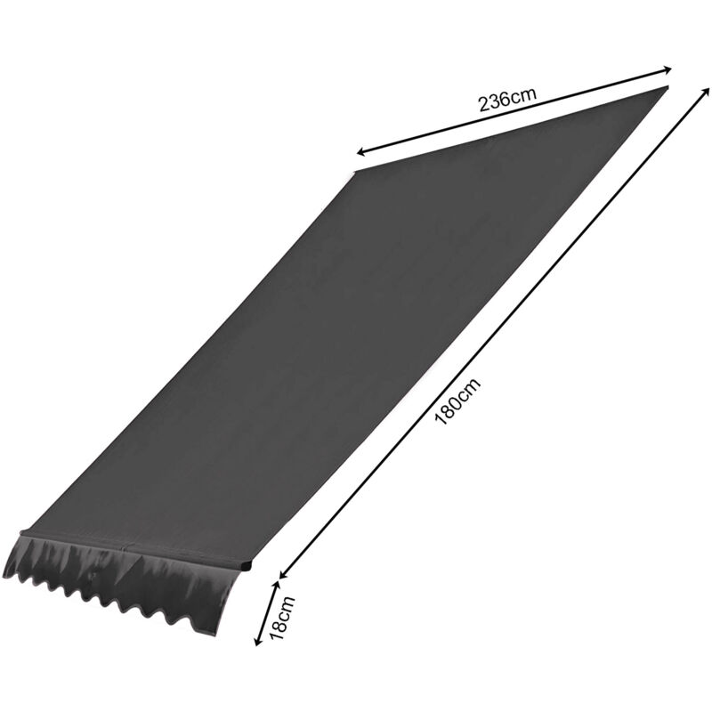 foto del prodotto quick star telo di ricambio per tenda a morsetto 250x130cm grigio tenda da sole per balconi copertura di ricambio