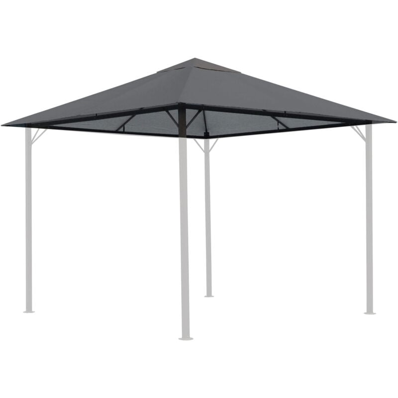 foto del prodotto quick star tetto di ricambio per gazebo da giardino 3x3m 250g m grigio
