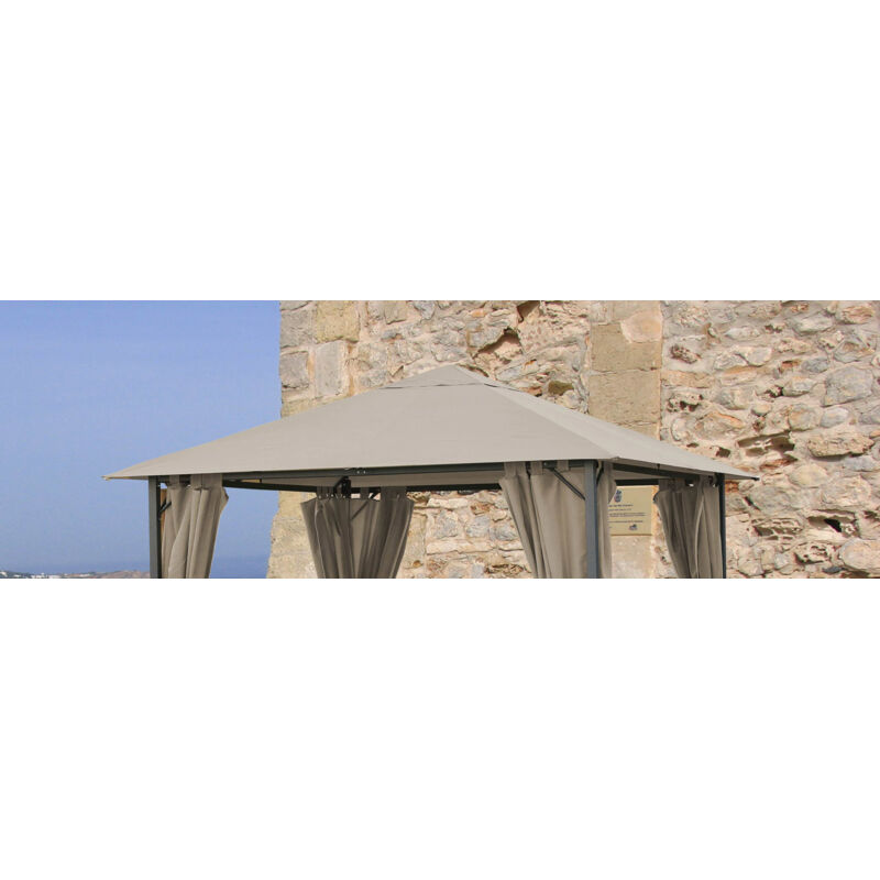 foto del prodotto quick star tetto di ricambio per gazebo da giardino 3x3m marrone grigio