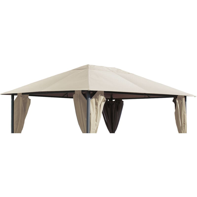 foto del prodotto quick star tetto di ricambio per padiglione da giardino 3x4m copertura di ricambio per tetto da padiglione antico beige