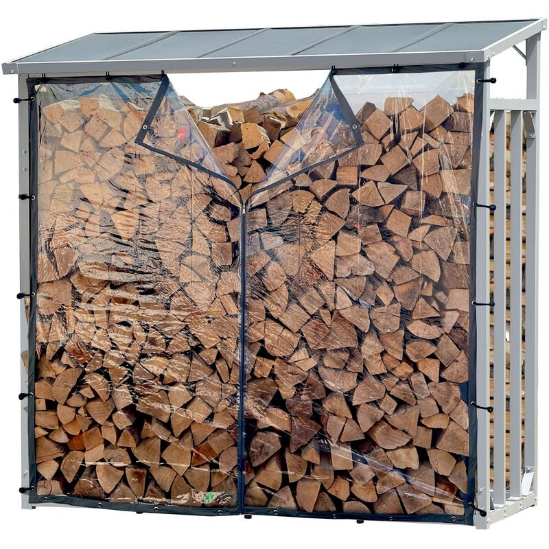foto del prodotto quick-star - wetterschutzwand pvc transparent 178x165cm f r kaminholzunterstand xxl 185x70x185cm