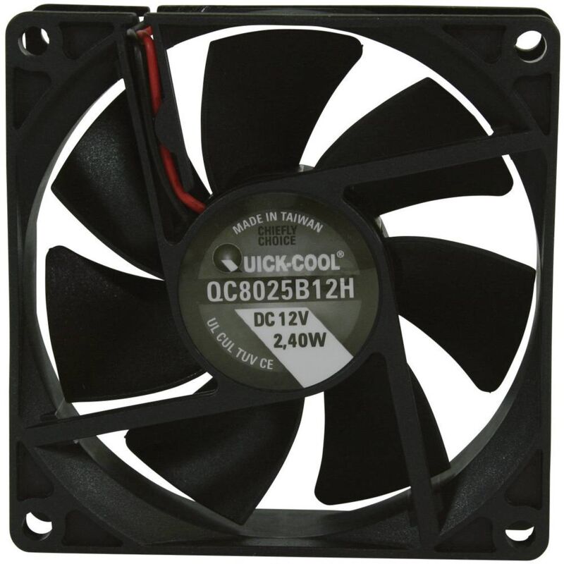 foto del prodotto quickcool qc8025b12h ventola assiale 12 v dc 67.96 m h l x l x a 80 x 80 x 25 mm