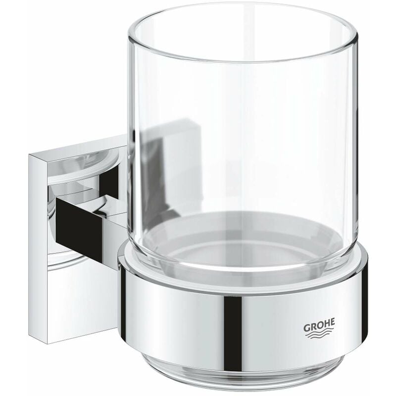 foto del prodotto quickfix start cube portaspazzolino e dentifricio con supporto, vetro cromo 41097000 grohe