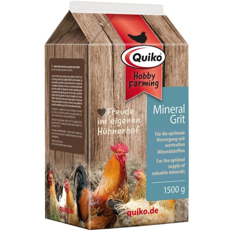 foto del prodotto quiko hobby farming grana minerale con sassolini per lo stomaco 1.500 g per polli, quaglie e pollame apporto ottimale di minerali con