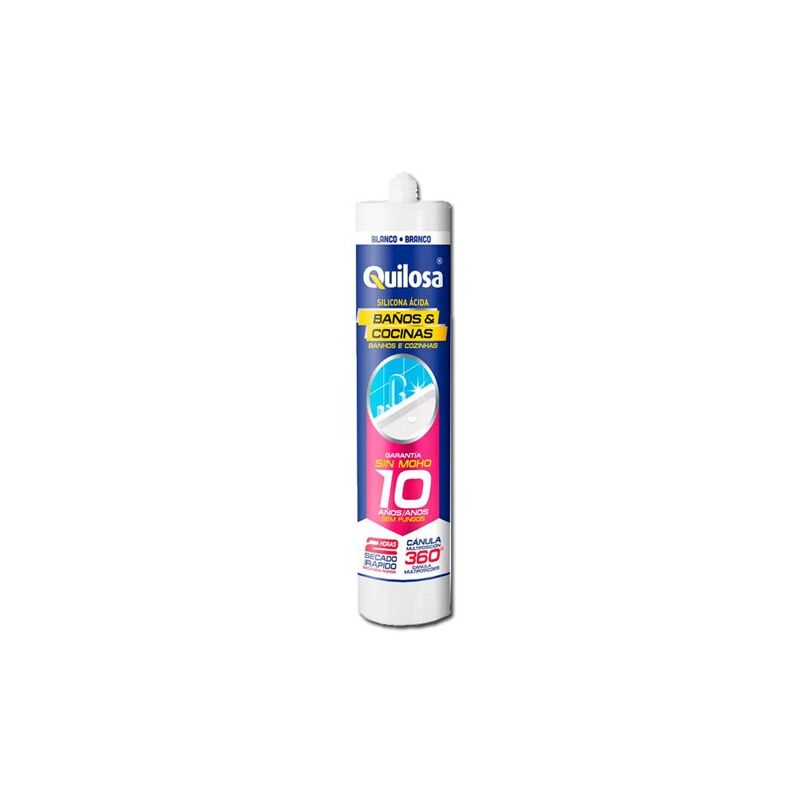 foto del prodotto quilosa silicone acido per cucina e bagno 280ml bianco 10 anni senza muffa