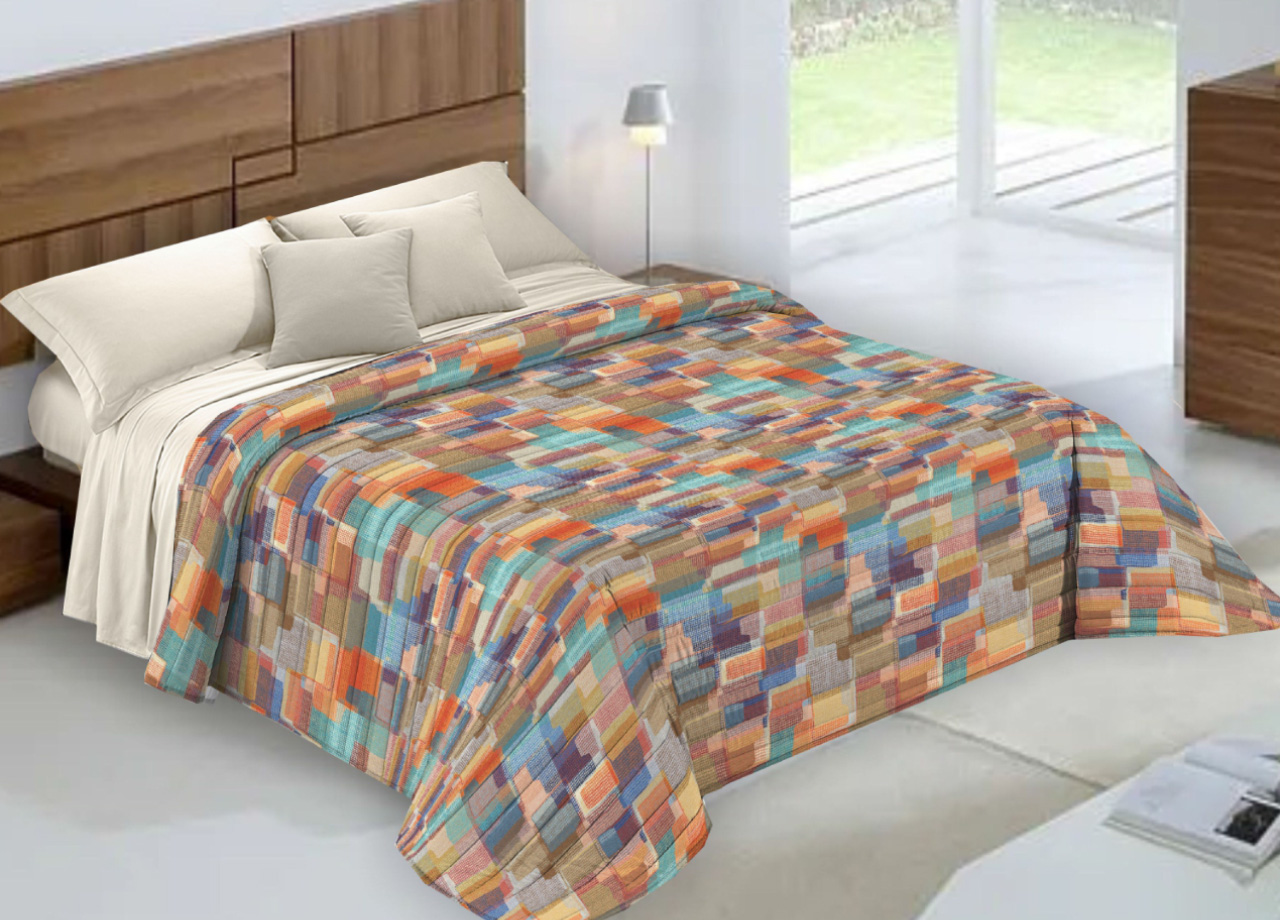 foto del prodotto quilt trapuntino piumino estivo 100gr mq microfibra diadema sfumato matrimoniale multicolore d9