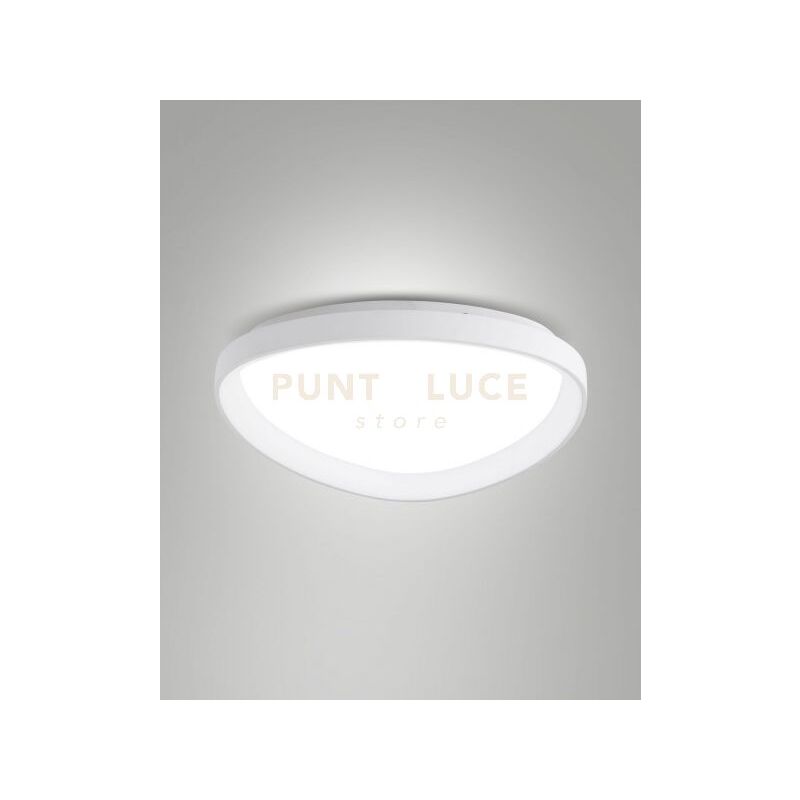 foto del prodotto quirk plafoniera led bianca d.60cm a led cct 2700k 3200k 4000k 56w 6600 lm dimmerabile